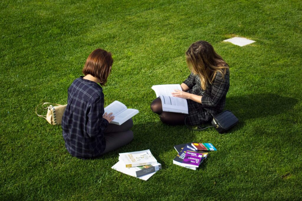 Members of the MIUC community gathered at an outdoor campus event.
